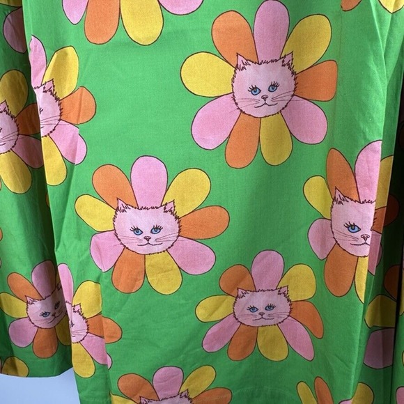 ModCloth Marisol Miro Properly A-line Skirt Flower Kitty Cat Size  12 NWOT - Picture 4 of 8